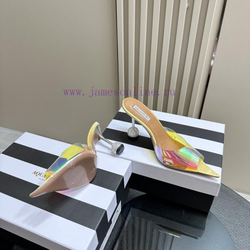 Aquazzura 2024 Spring/Summer New Soleil Series Film High Heel Diamond SandalsFull of charm, w8zs19tb - Image 5
