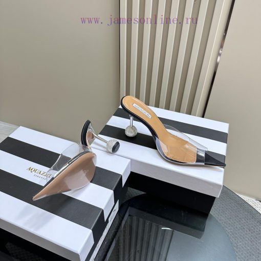 Aquazzura 2024 Spring/Summer New Soleil Series Film High Heel Diamond SandalsFull of charm, h8ho4v5e - Image 5