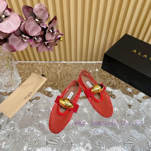 ALAIA | French high-end high-end high-end high-end brand mesh hollow ballet single shoe supekp8op90s - Image 2