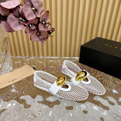 ALAIA | French high-end high-end high-end high-end brand mesh hollow ballet single shoe supef59xd07w - Image 6