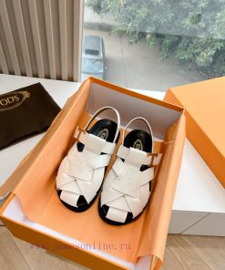 Tods 2024 Fashion Show Roman Sandals Pig Cage ShoesHand woven leather with retro and fashionxktow9ob