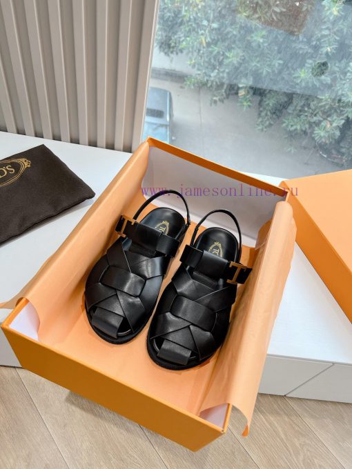 Tods 2024 Fashion Show Roman Sandals Pig Cage ShoesHand woven leather with retro and fashionmxv2jlvr - Image 2