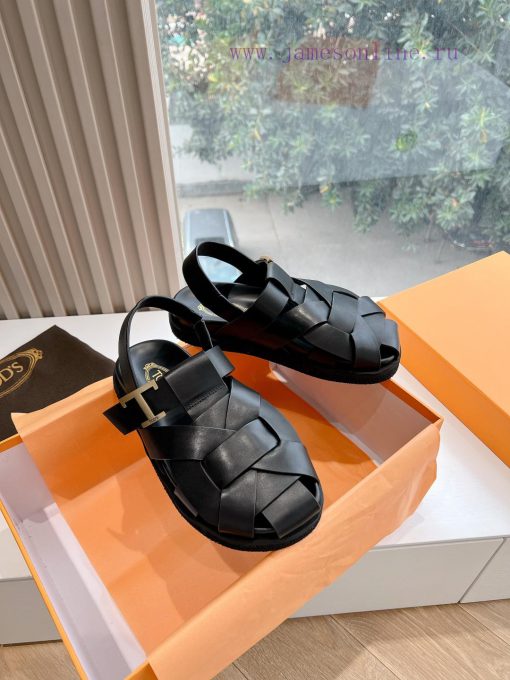 Tods 2024 Fashion Show Roman Sandals Pig Cage ShoesHand woven leather with retro and fashionmxv2jlvr - Image 3