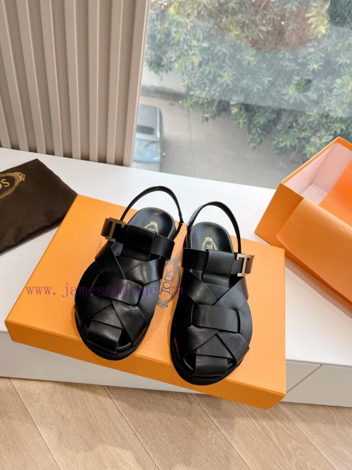 Tods 2024 Fashion Show Roman Sandals Pig Cage ShoesHand woven leather with retro and fashionmxv2jlvr - Image 5
