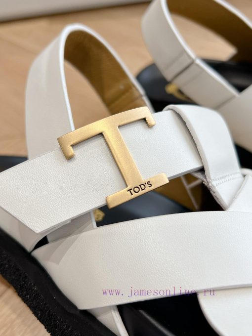 Tods 2024 Fashion Show Roman Sandals Pig Cage ShoesHand woven leather with retro and fashionxktow9ob - Image 9