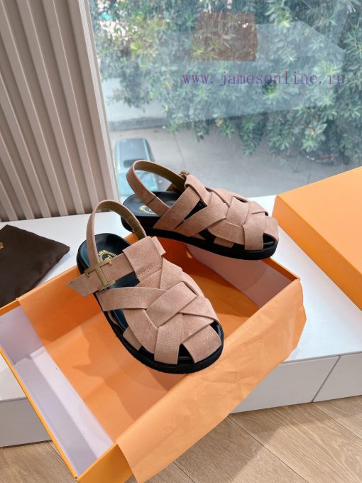Tods 2024 Fashion Show Roman Sandals Pig Cage ShoesHand woven leather with retro and fashionpip8ah20 - Image 3