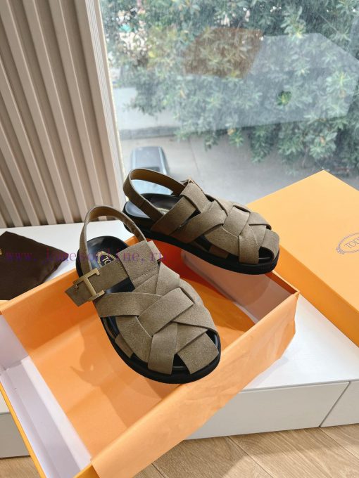 Tods 2024 Fashion Show Roman Sandals Pig Cage ShoesHand woven leather with retro and fashion7bhquhmx - Image 3