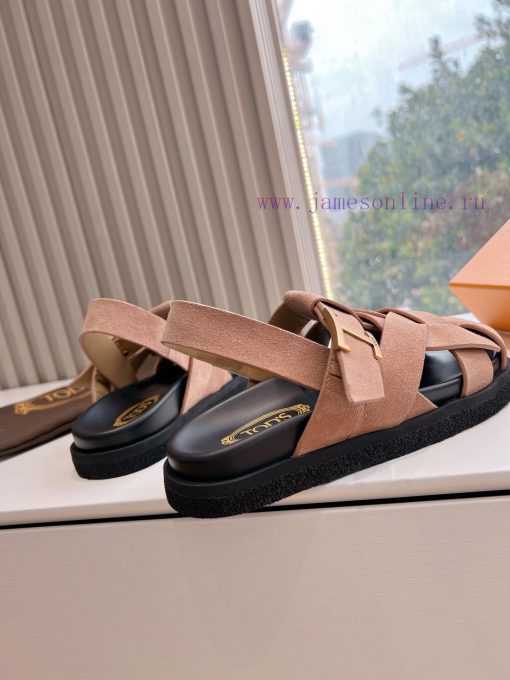 Tods 2024 Fashion Show Roman Sandals Pig Cage ShoesHand woven leather with retro and fashionpip8ah20 - Image 10