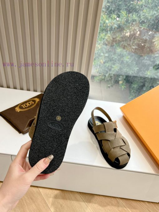Tods 2024 Fashion Show Roman Sandals Pig Cage ShoesHand woven leather with retro and fashion7bhquhmx - Image 10