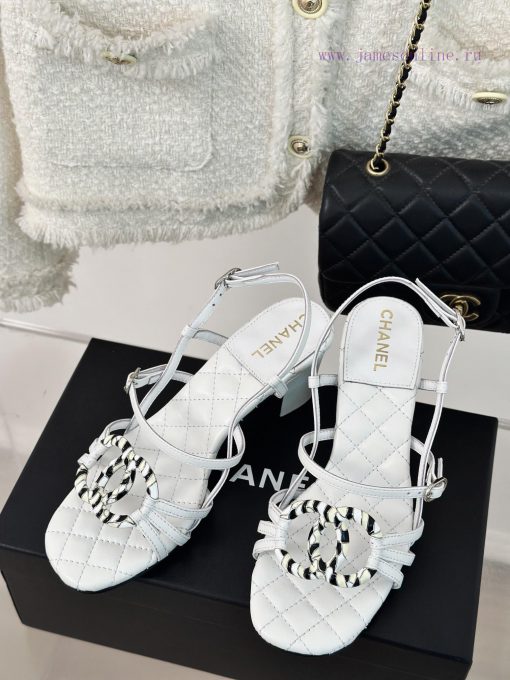 Chanel | Chanel 24C New ProductRetro Double C Coarse Heel SandalsThe shoe upper is made of i19hznfoh - Image 3