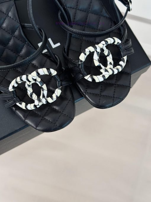 Chanel | Chanel 24C New ProductRetro Double C Coarse Heel SandalsThe shoe upper is made of i18ysc7av - Image 8
