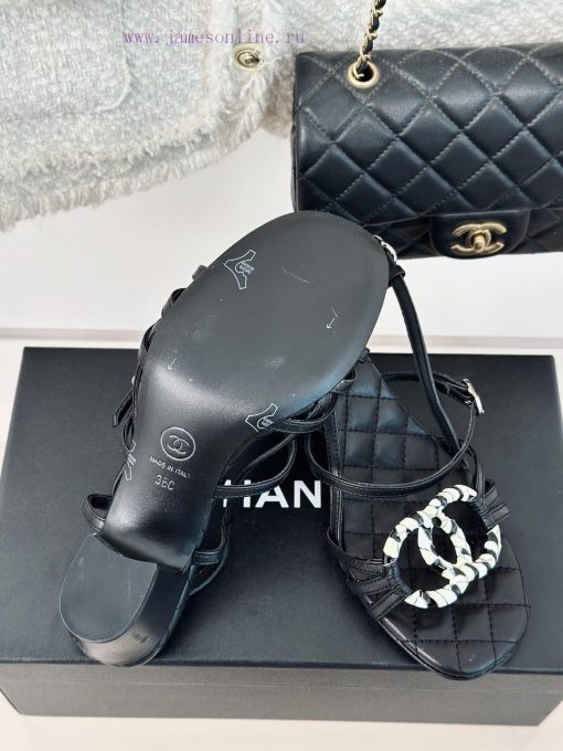Chanel | Chanel 24C New ProductRetro Double C Coarse Heel SandalsThe shoe upper is made of i18ysc7av - Image 10