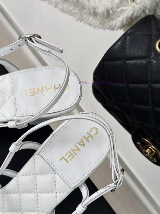 Chanel | Chanel 24C New ProductRetro Double C Coarse Heel SandalsThe shoe upper is made of i19hznfoh - Image 9