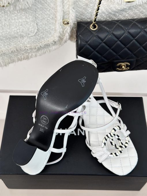 Chanel | Chanel 24C New ProductRetro Double C Coarse Heel SandalsThe shoe upper is made of i19hznfoh - Image 10