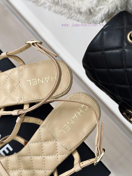 Chanel | Chanel 24C New ProductRetro Double C Coarse Heel SandalsThe shoe upper is made of iw90jvelk - Image 9