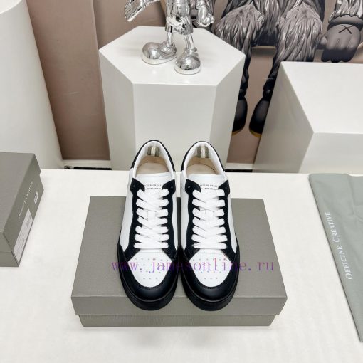 Top tierOFFICINE CREATIVE Italian niche 2024 latest extreme minimalist white shoesSmall rounghb2mfw6