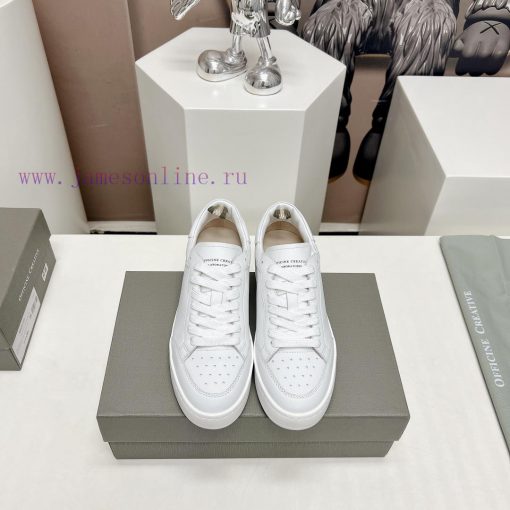 Top tierOFFICINE CREATIVE Italian niche 2024 latest extreme minimalist white shoesSmall roun4i91alf6