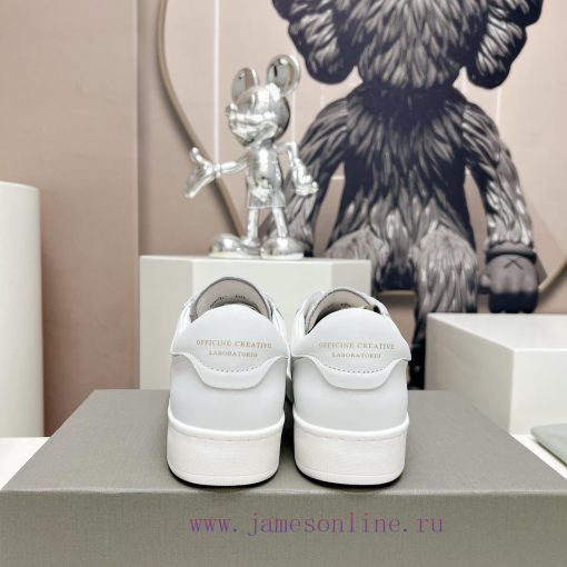 Top tierOFFICINE CREATIVE Italian niche 2024 latest extreme minimalist white shoesSmall roun4i91alf6 - Image 9