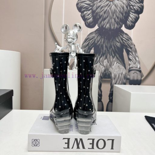 Top tierC * HANEL Chanel 24vs Summer Hot Rain Boots SeriesRound headed printed slope and rait0z0t1mn - Image 9