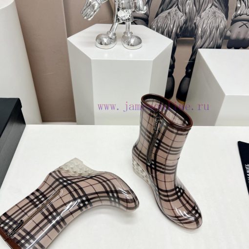 Top tierC * HANEL Chanel 24vs Summer Hot Rain Boots SeriesRound headed printed slope and raip97oc8y4 - Image 8