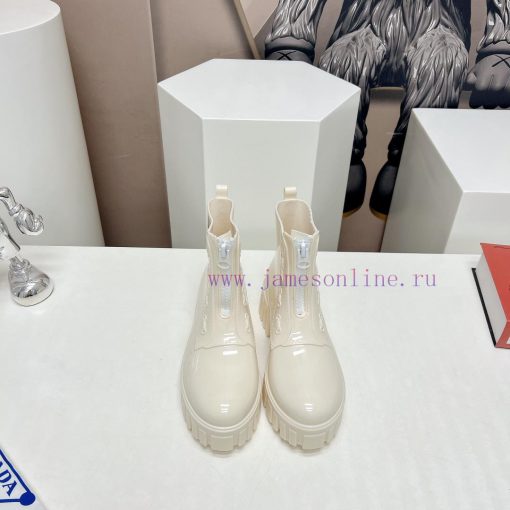 Top tierPrada 24vs Spring Latest Hot SeriesRound toe thick soled rain bootsNumerous internettr8g9qkq - Image 2