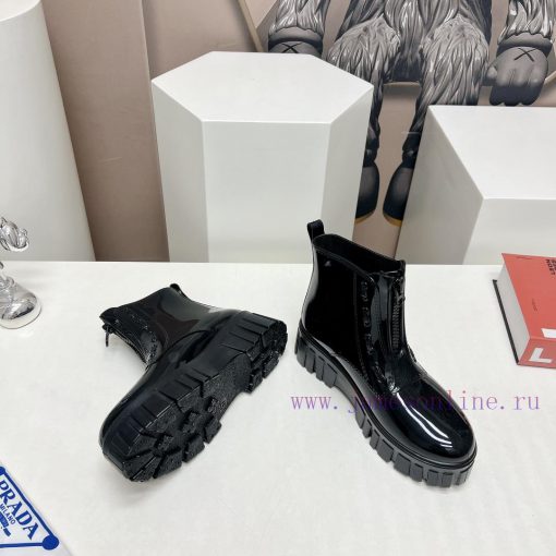 Top tierPrada 24vs Spring Latest Hot SeriesRound toe thick soled rain bootsNumerous internetko5gzr6e - Image 5