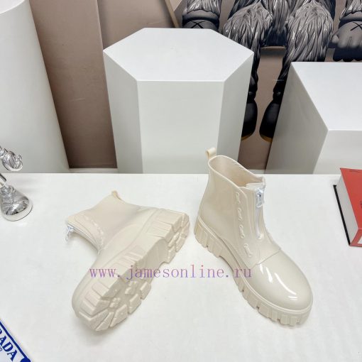 Top tierPrada 24vs Spring Latest Hot SeriesRound toe thick soled rain bootsNumerous internettr8g9qkq - Image 5