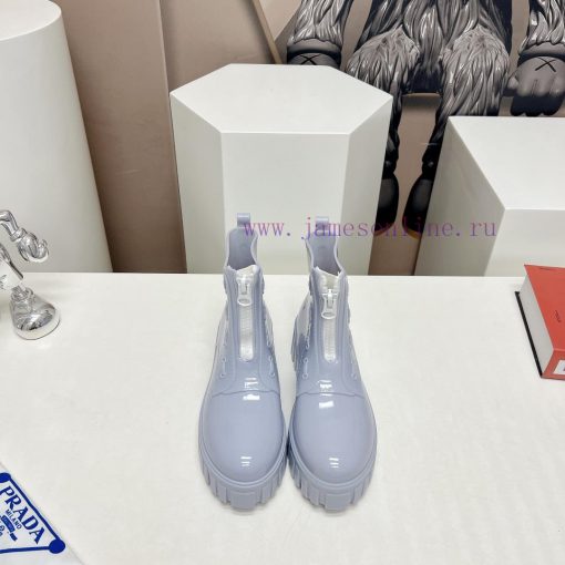 Top tierPrada 24vs Spring Latest Hot SeriesRound toe thick soled rain bootsNumerous internetileiknzh - Image 2