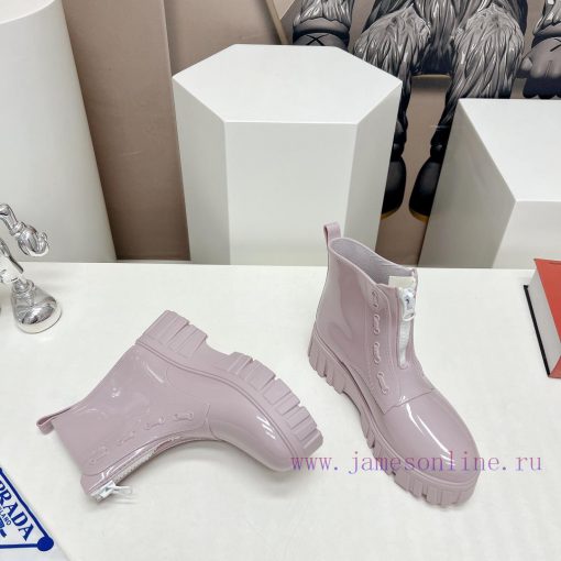 Top tierPrada 24vs Spring Latest Hot SeriesRound toe thick soled rain bootsNumerous internetylrl26se - Image 8