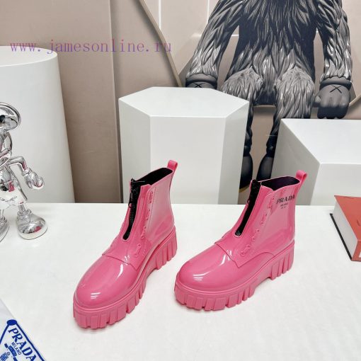 Top tierPrada 24vs Spring Latest Hot SeriesRound toe thick soled rain bootsNumerous internet5a21d33e - Image 4