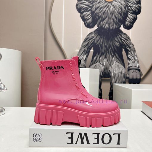 Top tierPrada 24vs Spring Latest Hot SeriesRound toe thick soled rain bootsNumerous internet5a21d33e - Image 6