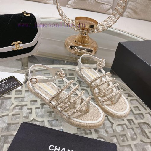 Chanel | Chanel 24c Spring/Summer New ProductsHemp rope double C-chain Roman sandalsThe blocm0ti193h - Image 6
