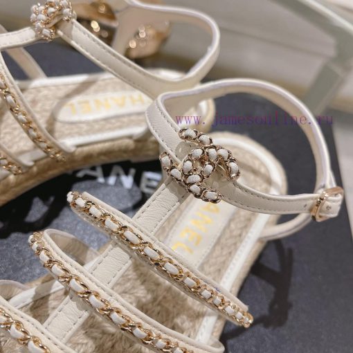 Chanel | Chanel 24c Spring/Summer New ProductsHemp rope double C-chain Roman sandalsThe blocm0ti193h - Image 8