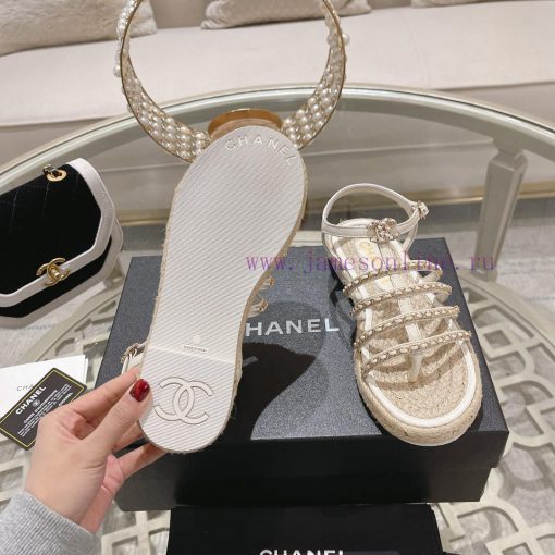 Chanel | Chanel 24c Spring/Summer New ProductsHemp rope double C-chain Roman sandalsThe blocm0ti193h - Image 10