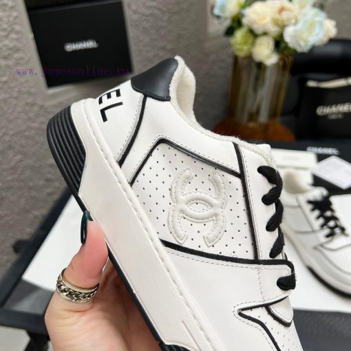 Chanel 2024 Full skin panda color matching white shoes, casual sports shoes, skateboard shoeslz5be4l - Image 6