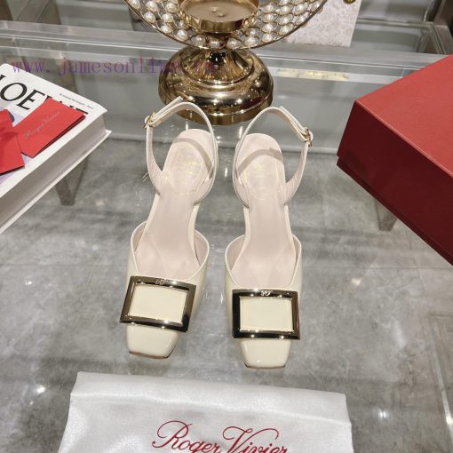 Roger Vivier's new spring 2024 patent leather hollow sandalsShe can only be met but not soug1ela6a5k