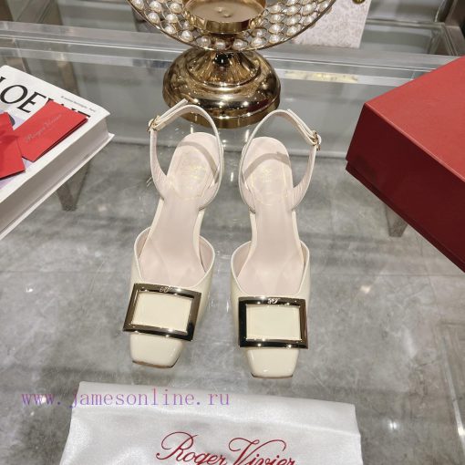 Roger Vivier's new spring 2024 patent leather hollow sandalsShe can only be met but not soug1ela6a5k - Image 2
