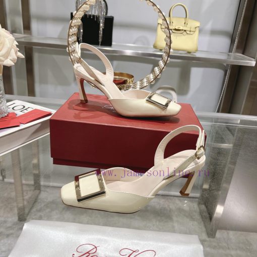 Roger Vivier's new spring 2024 patent leather hollow sandalsShe can only be met but not soug1ela6a5k - Image 5