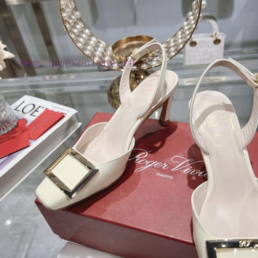 Roger Vivier's new spring 2024 patent leather hollow sandalsShe can only be met but not soug1ela6a5k - Image 7