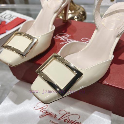 Roger Vivier's new spring 2024 patent leather hollow sandalsShe can only be met but not soug1ela6a5k - Image 8