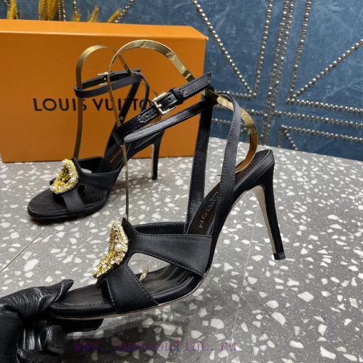 LV Diamond Button High Heel Sandals Donkey Home Series launches the highest end color eleganrtm7z8ra - Image 5