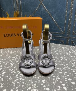 LV Diamond Button High Heel Sandals Donkey Home Series launches the highest end color eleganq0pr83iw