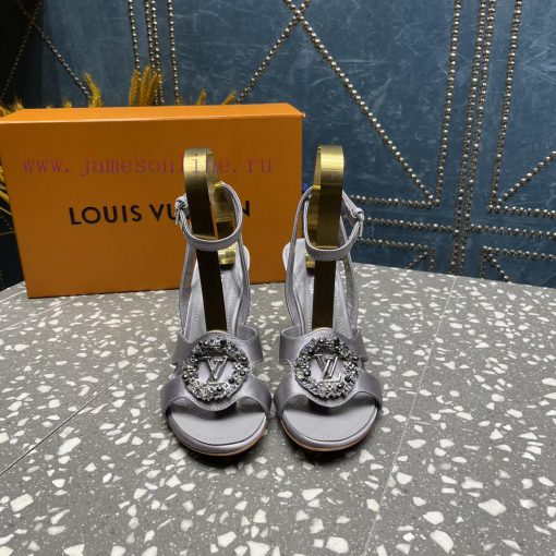 LV Diamond Button High Heel Sandals Donkey Home Series launches the highest end color eleganq0pr83iw
