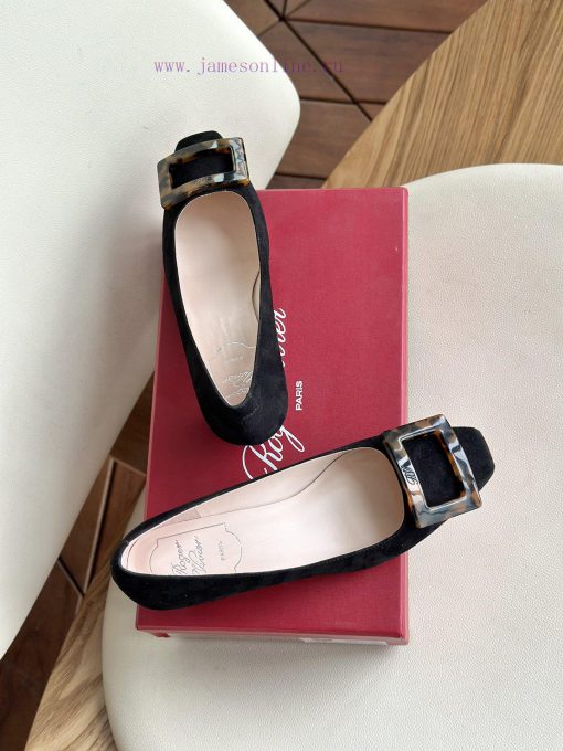 Amber buckle, high-quality produced in Dongguan, suede blackAs a must-have shoe brand for wo8eef7i0x - Image 7