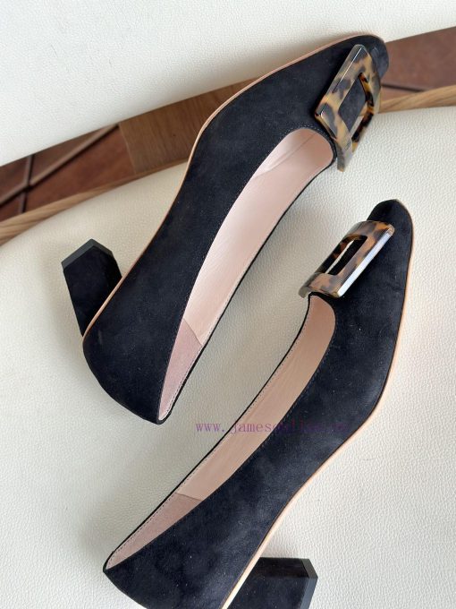 Amber buckle, high-quality produced in Dongguan, suede blackAs a must-have shoe brand for wo8eef7i0x - Image 8