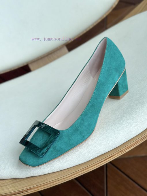 Amber buckle, high-quality produced in Dongguan, suede jade color,As a must-have shoe brand 40oecuy1 - Image 2
