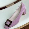 Amber buckle, high-quality produced in Dongguan, suede pink purple,As a must-have shoe brandvq0ce8r4