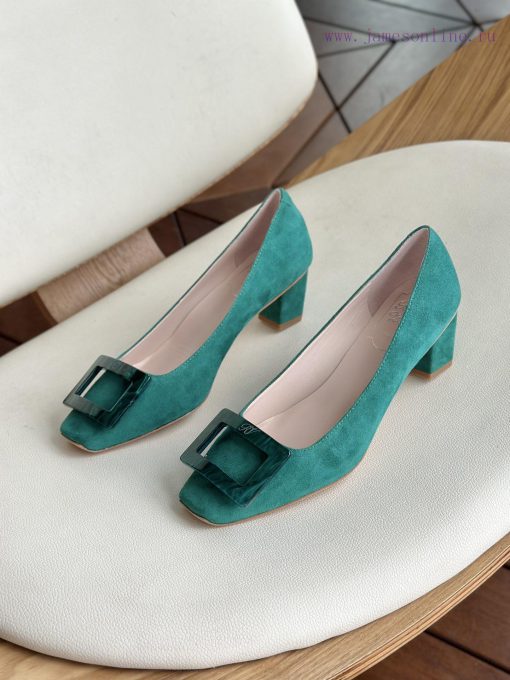Amber buckle, high-quality produced in Dongguan, suede jade color,As a must-have shoe brand 40oecuy1 - Image 4