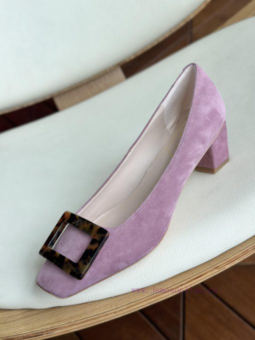 Amber buckle, high-quality produced in Dongguan, suede pink purple,As a must-have shoe brandvq0ce8r4 - Image 2