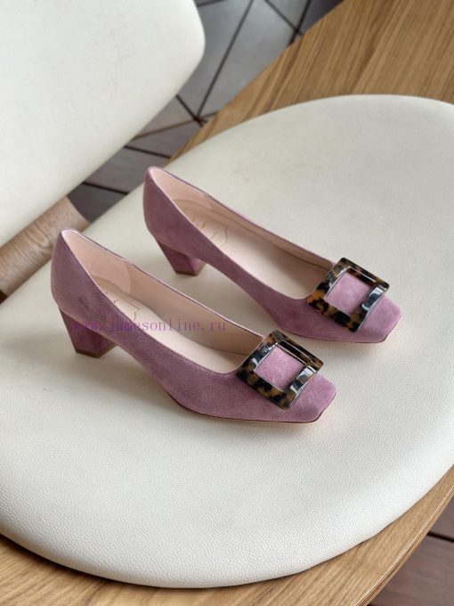 Amber buckle, high-quality produced in Dongguan, suede pink purple,As a must-have shoe brandvq0ce8r4 - Image 3